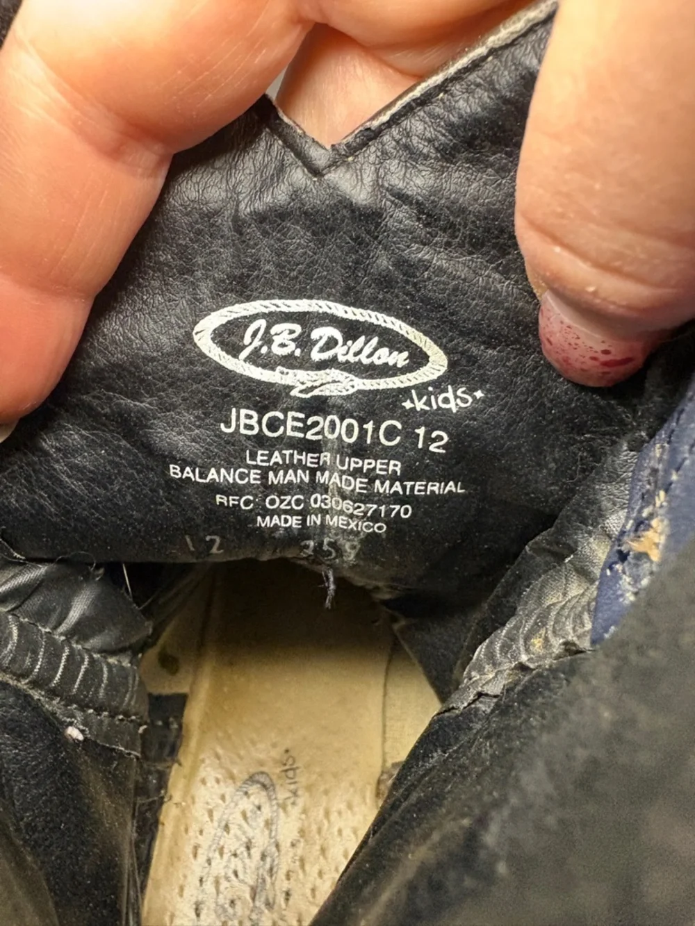 KIDS J.B. Dillon Black Leather Boot Size‎ 12